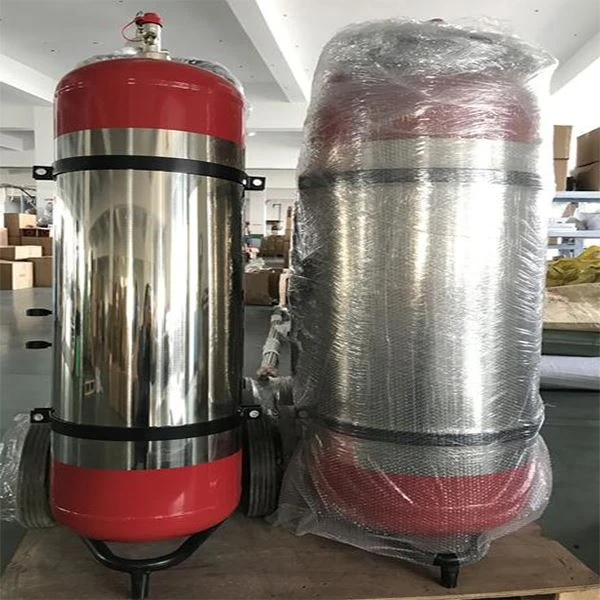 Dur Di-staen Olwyn 100KG Diffoddydd Tân Powdwr Sych